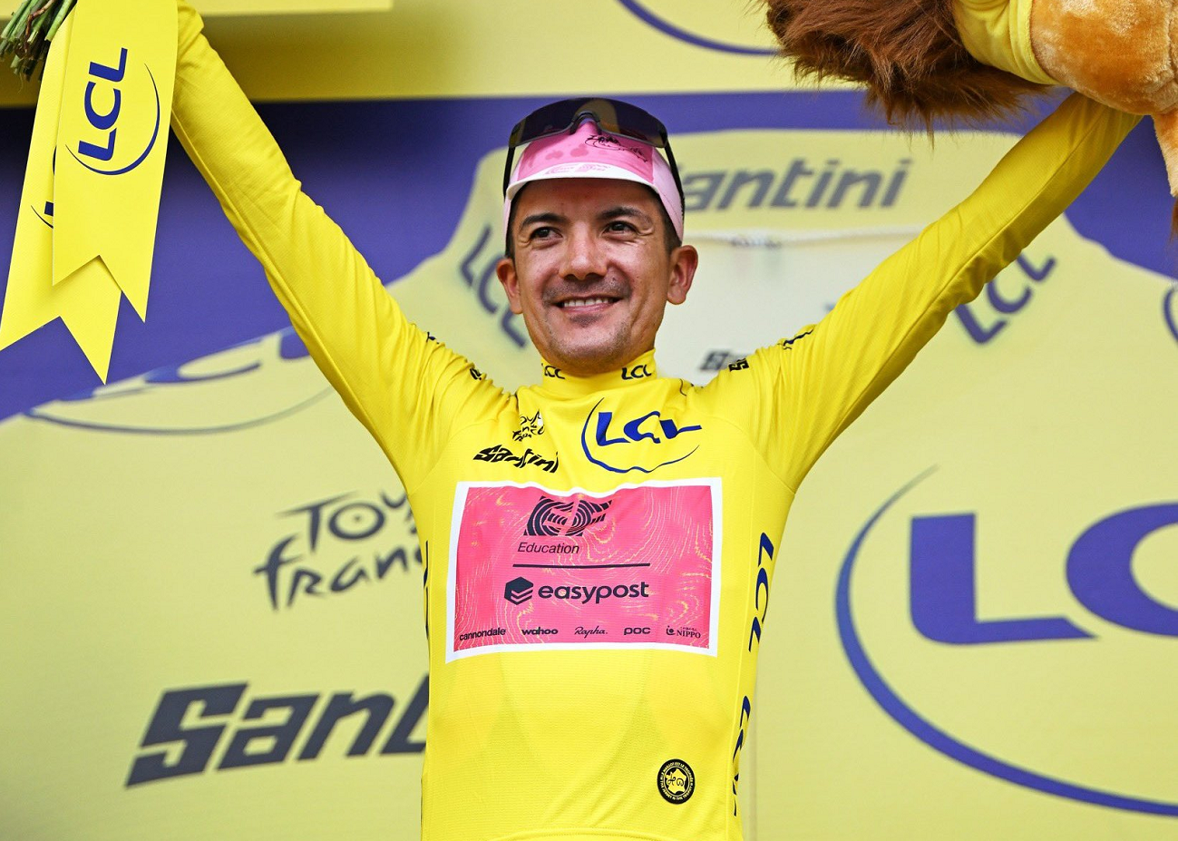 Richard Carapaz logró el maillot amarillo