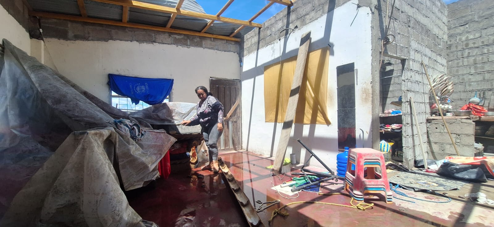 Ventarrón destruyó una vivienda en Santo Domingo de los Tsáchilas