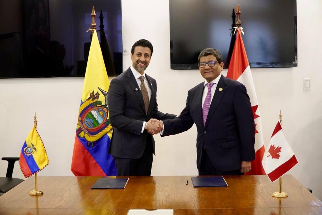 Ecuador y Canadá firman declaración para acelerar el Tratado de Libre Comercio (TLC)
