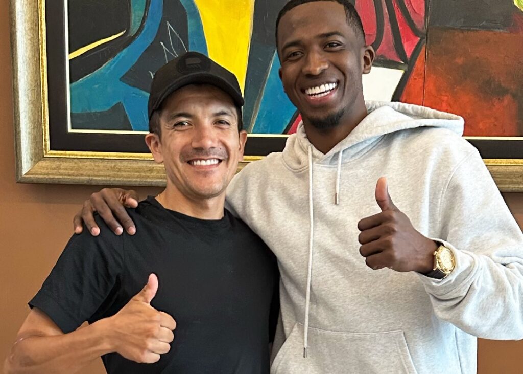 El ciclista Richard Carapaz, tercer lugar en el Giro de Italia, y el futbolista Willian Pacho, campeón de la Champions League con el PSG se reencontraron.