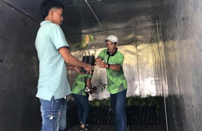 Los alumnos de la carrera de agronomía también brindan asistencia técnica a los agricultores de cacao.