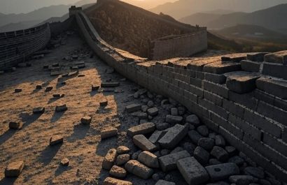 A un matrimonio de la provincia china de Shanxi los arrestaron por vender ilegalmente ladrillos de la Gran Muralla China