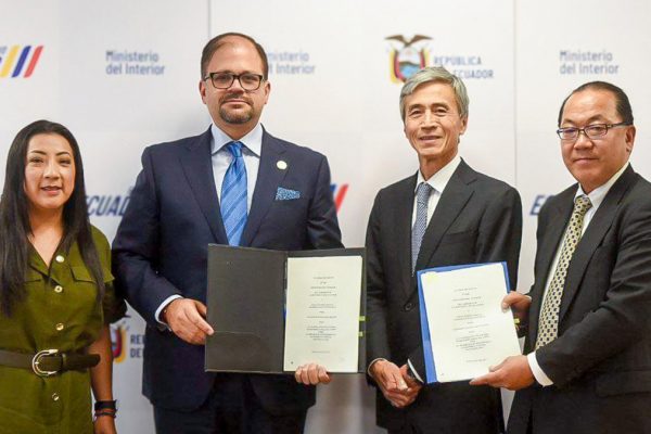 Ecuador recibe donación por parte del Gobierno de Japón para la adquisición de patrulleros que se distribuirán en el país. (Ministerio del Interior).