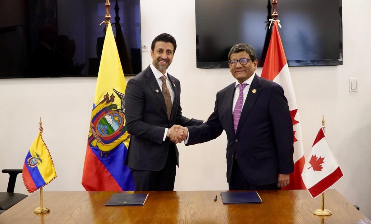 Ecuador y Canadá firman declaración para acelerar el Tratado de Libre Comercio (TLC)