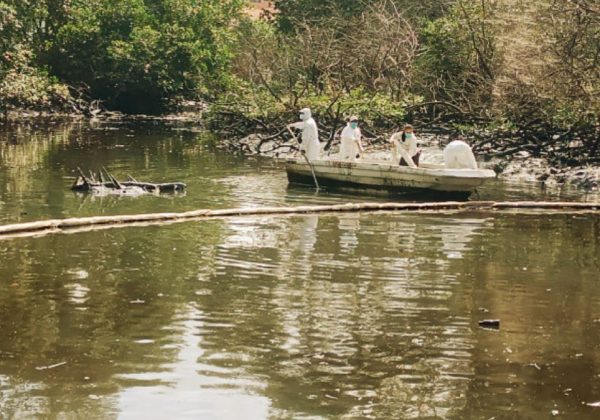El Ministerio de Ambiente activa un plan de acción e interpone denuncia ante el derrame de aceite en Guayaquil. (MAATE).