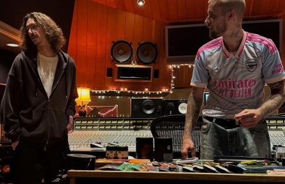 El cantante canadiense Justin Bieber en su estudio de grabación.