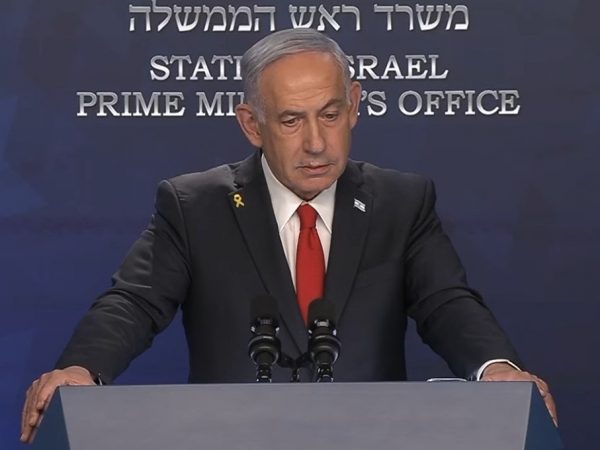 El primer ministro de Israel, Benjamin Netanyahu, en una rueda de prensa