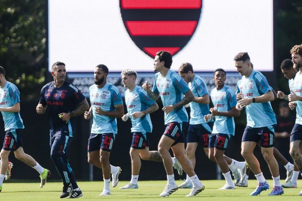 Jugadores del Flamengo durante un entrenamiento.