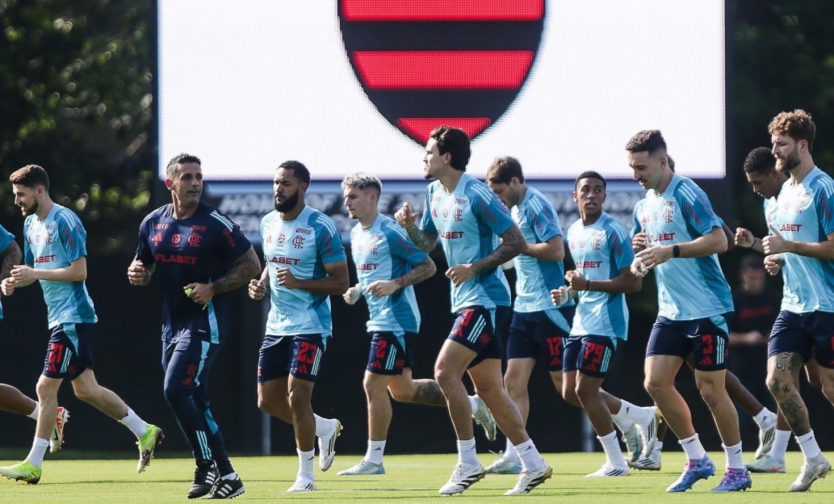 Jugadores del Flamengo durante un entrenamiento.