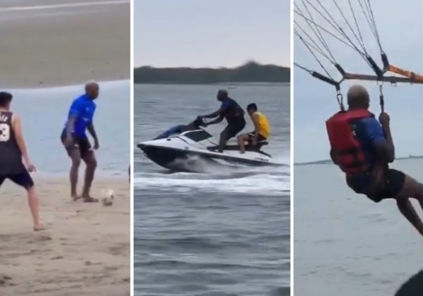 Moisés Caicedo vive vacaciones inolvidables en Ecuador parapente, motos acuáticas y fútbol junto a amigos