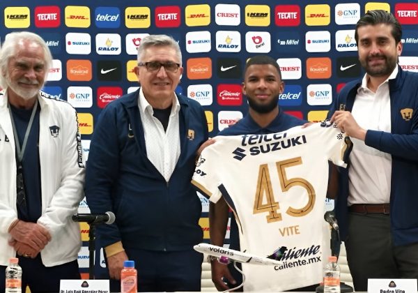 Pedro Vite firma con Pumas por cuatro años y lucirá el dorsal 45 en Liga MX
