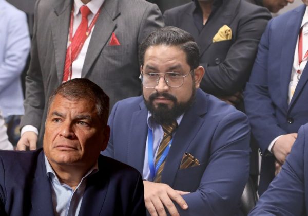 Rafael Correa, expresidente de Ecuador, arremete en contra de Sergio Peña, asambleísta expulsado de RC. (Asamblea Nacional).
