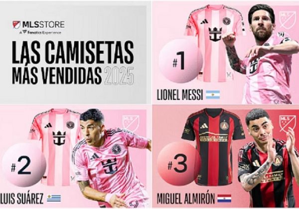 Lionel Messi lidera por tercer año consecutivo el ranking de camisetas más vendidas de la MLS.