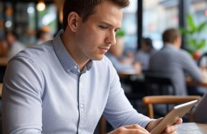 Un hombre revisa indicadores económicos