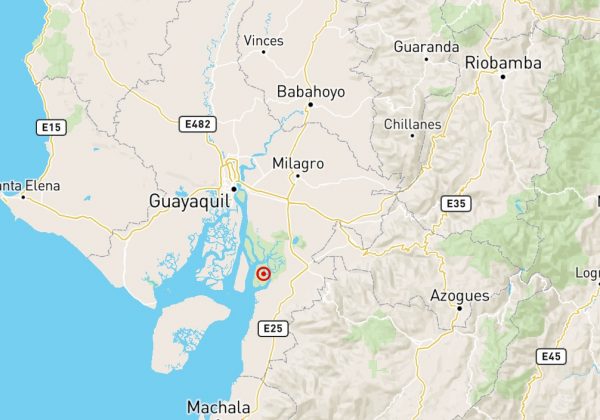 Un sismo de magnitud 5.5 sacudió varias localidades de la costa ecuatoriana este sábado 21 de junio a las 14h18.