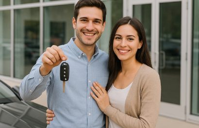 Una pareja celebra la compra de su nuevo vehículo. (Imagen IA: ChatGPT)