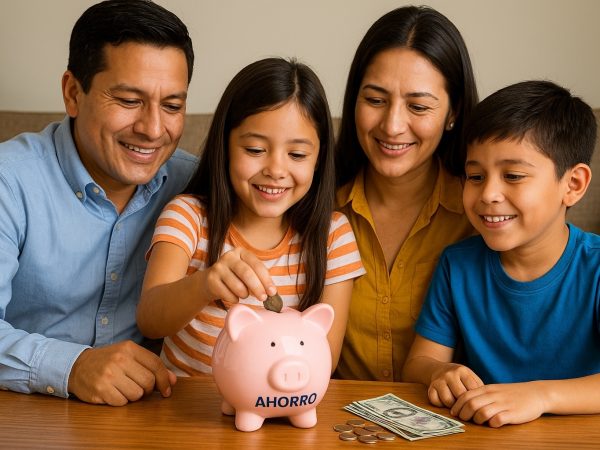 Para hogares con ingresos bajos, la sugerencia mínima es ahorrar al menos el 5 %, mientras que familias con ingresos estables pueden aspirar a un 15 % o incluso más. FOTO: Inteligencia Artificial (IA).