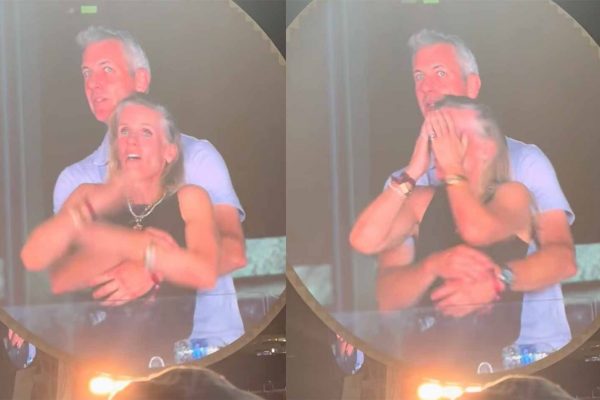 El video de la Kiss Cam, grabado durante el concierto de Coldplay en el Gillette Stadium de Boston, captó a Andy Byron y Kristin Cabot en una situación comprometedora. FOTO: Captura de pantalla.
