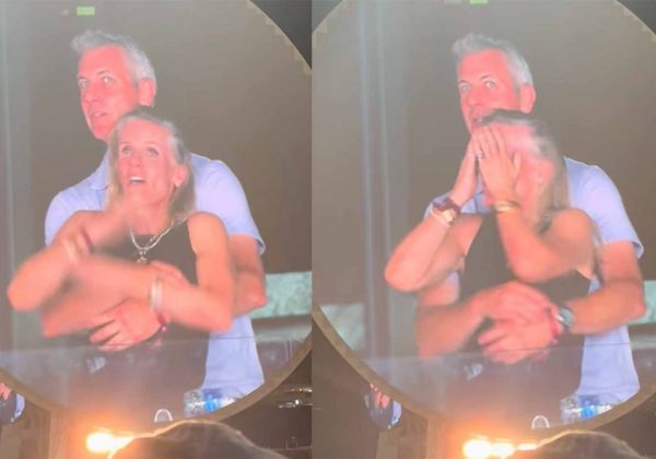 El video de la Kiss Cam, grabado durante el concierto de Coldplay en el Gillette Stadium de Boston, captó a Andy Byron y Kristin Cabot en una situación comprometedora. FOTO: Captura de pantalla.