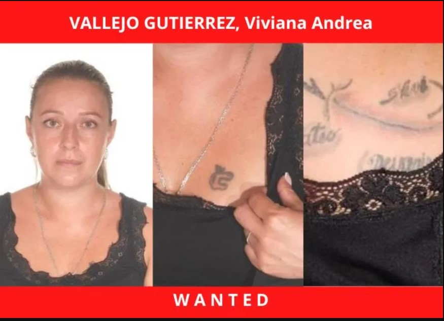 La fugitiva colombiana Viviana Andrea Vallejo Gutiérrez