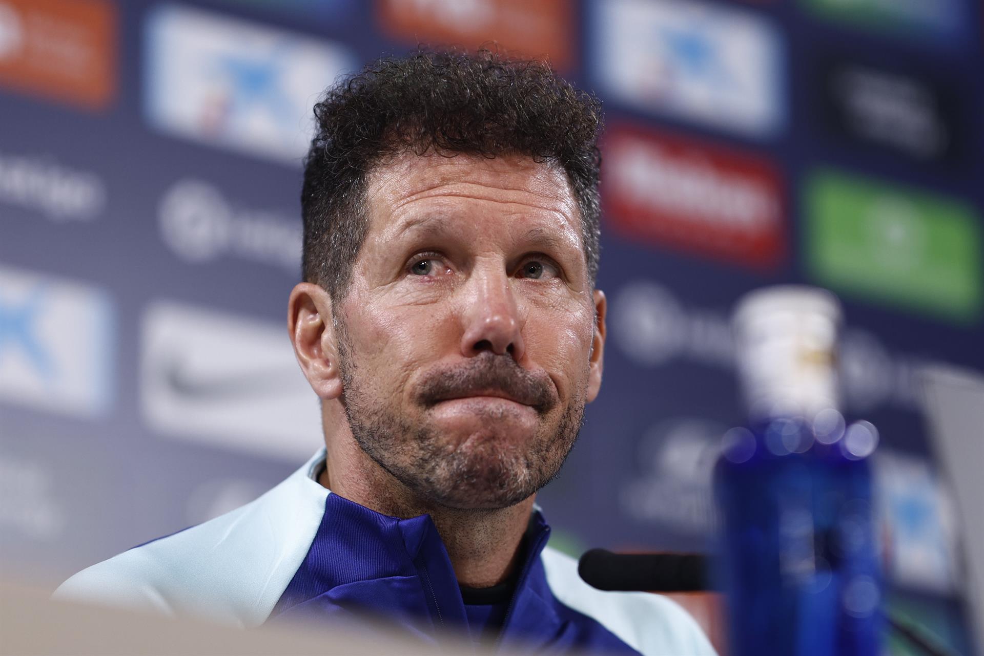 Diego Simeone, en la rueda de prensa de este martes