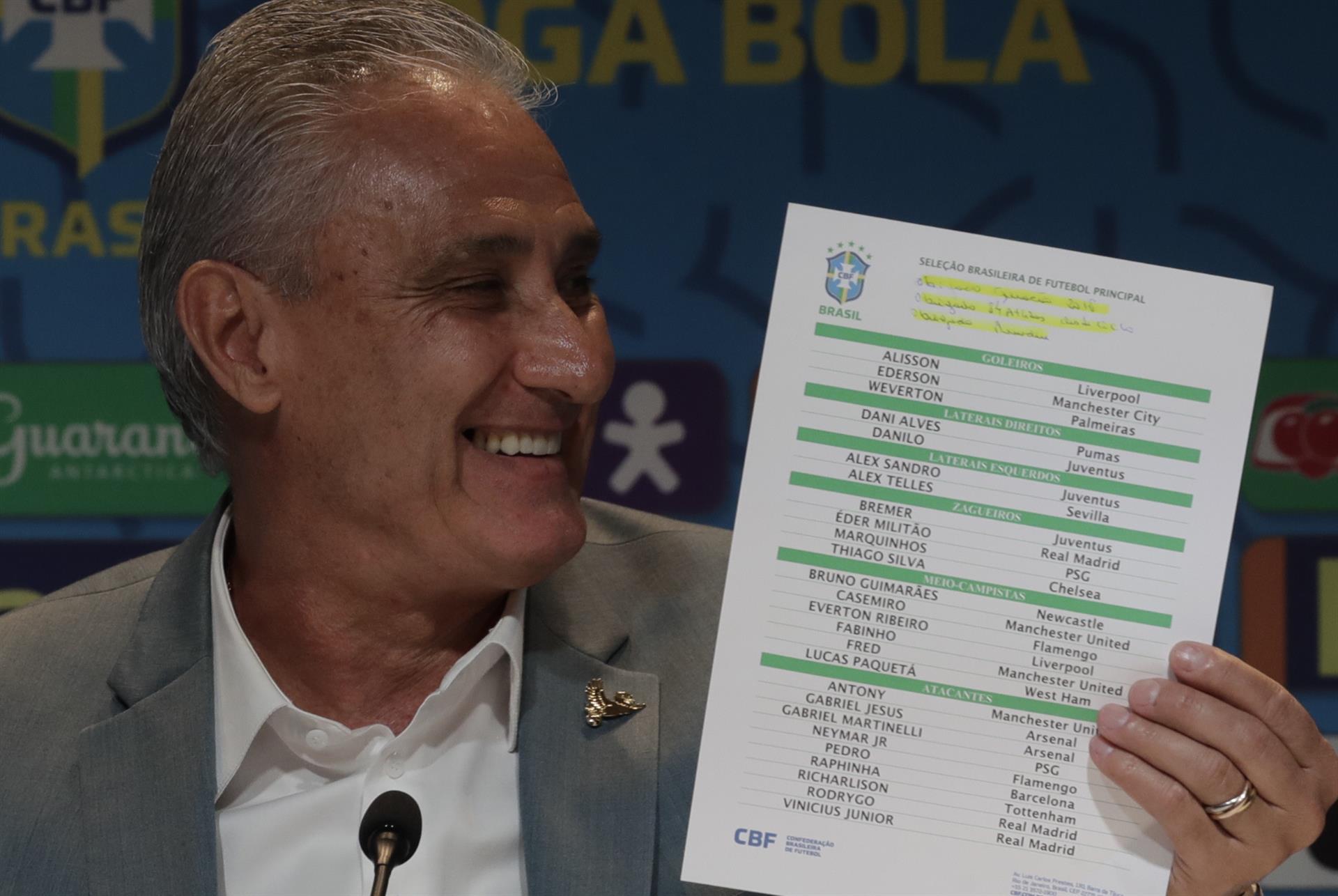 Adenor Leonardo Bacchi "Tite", entrenador de la selección de fútbol de Brasil