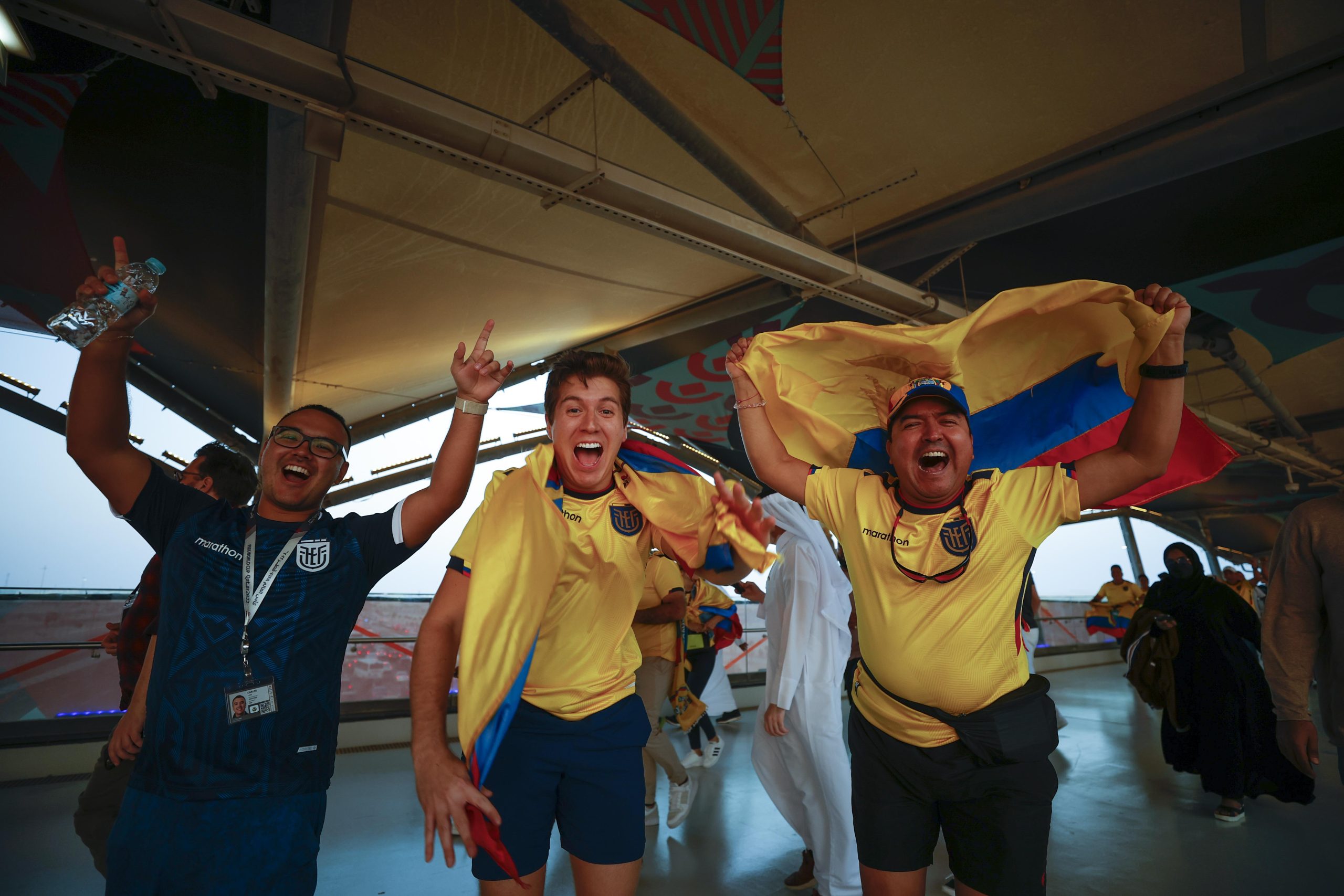 Hinchas de Ecuador en el mundial de Qatar