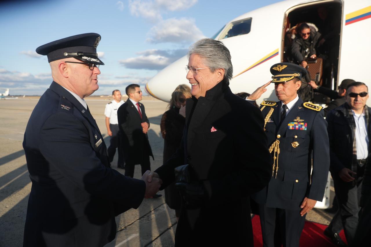 El presidente de la República Guillermo Lasso fue recibido por representantes del Gobierno de Estados Unidos,.