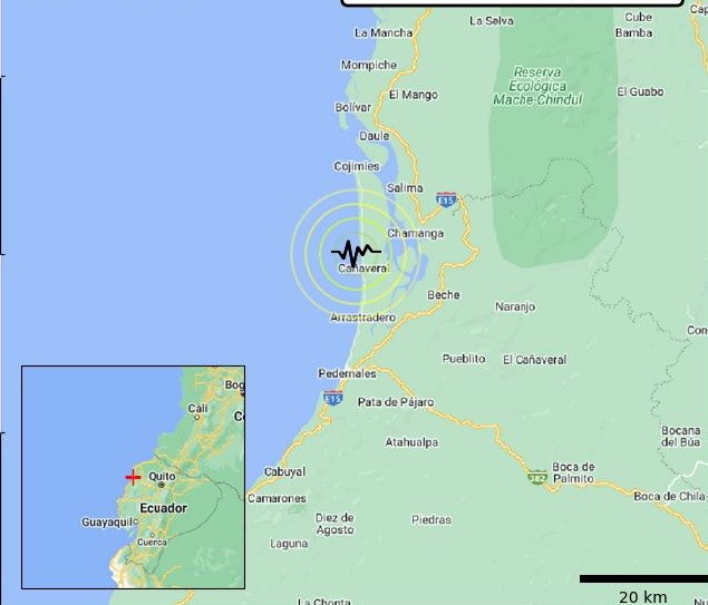 Un sismo registrado la madrugada de este domingo 25 de febrero del 2024 causó susto en varias localidades del norte de Manabí.