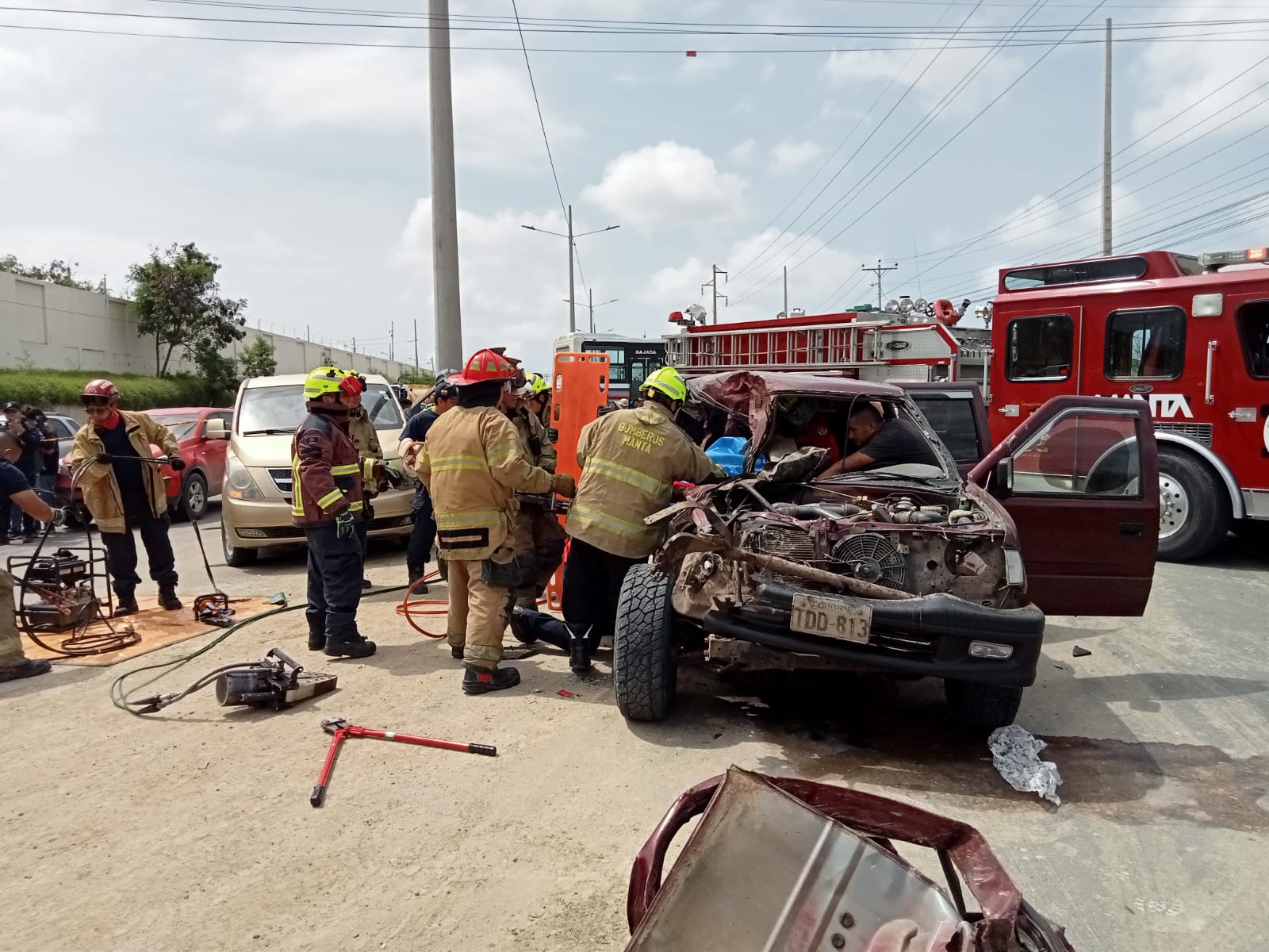 Cinco heridos en accidente de tránsito en la vía Circunvalación