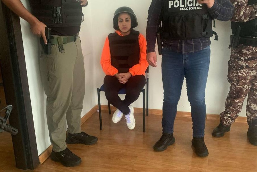 Mayra Salazar, procesada en el caso Metástasis, fue trasladada de la cárcel de mujeres en Chillogallo a la Corte Nacional de Justicia.