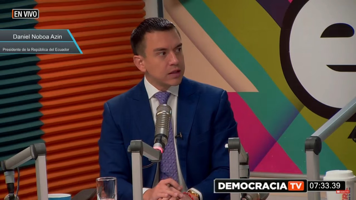 Daniel Noboa habló sobre los menores desaparecidos y otros temas durante entrevista.