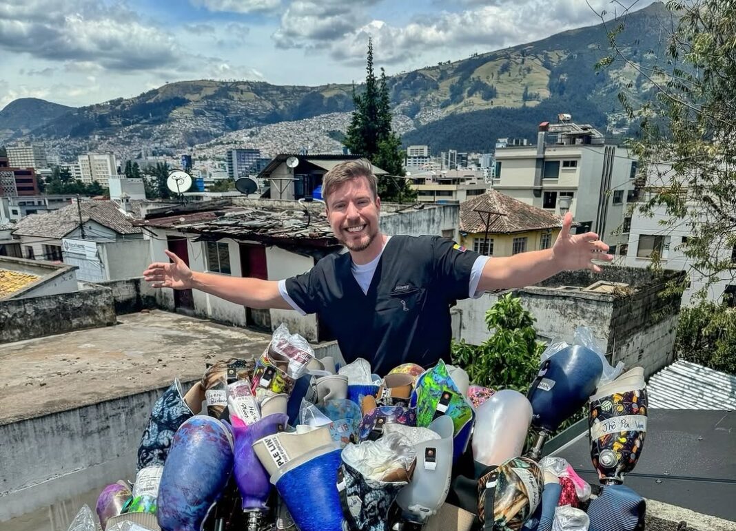 mrbeast en Ecuador prótesis
