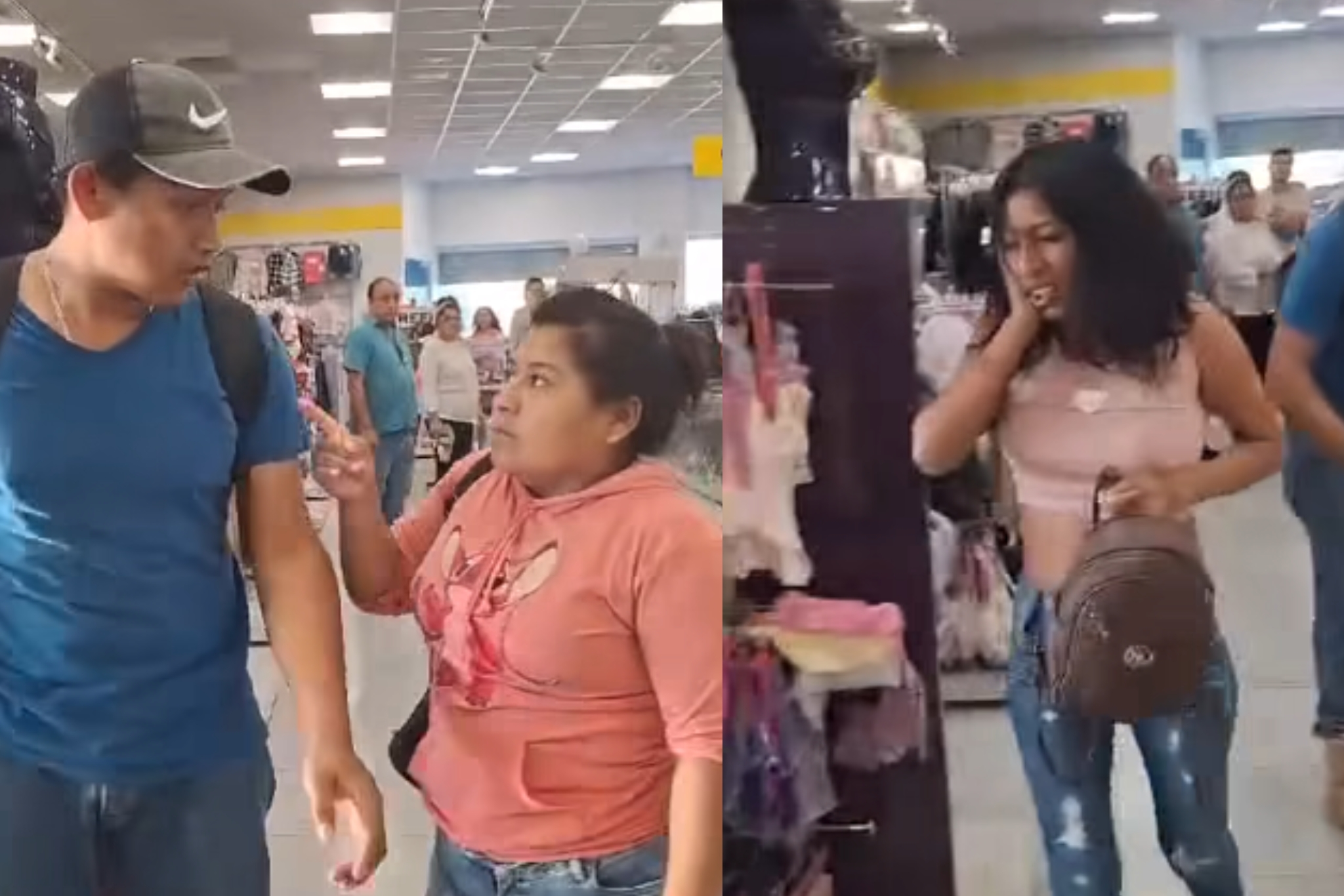 Mujer descubrió a su marido comprando ropa interior con la presunta amante.