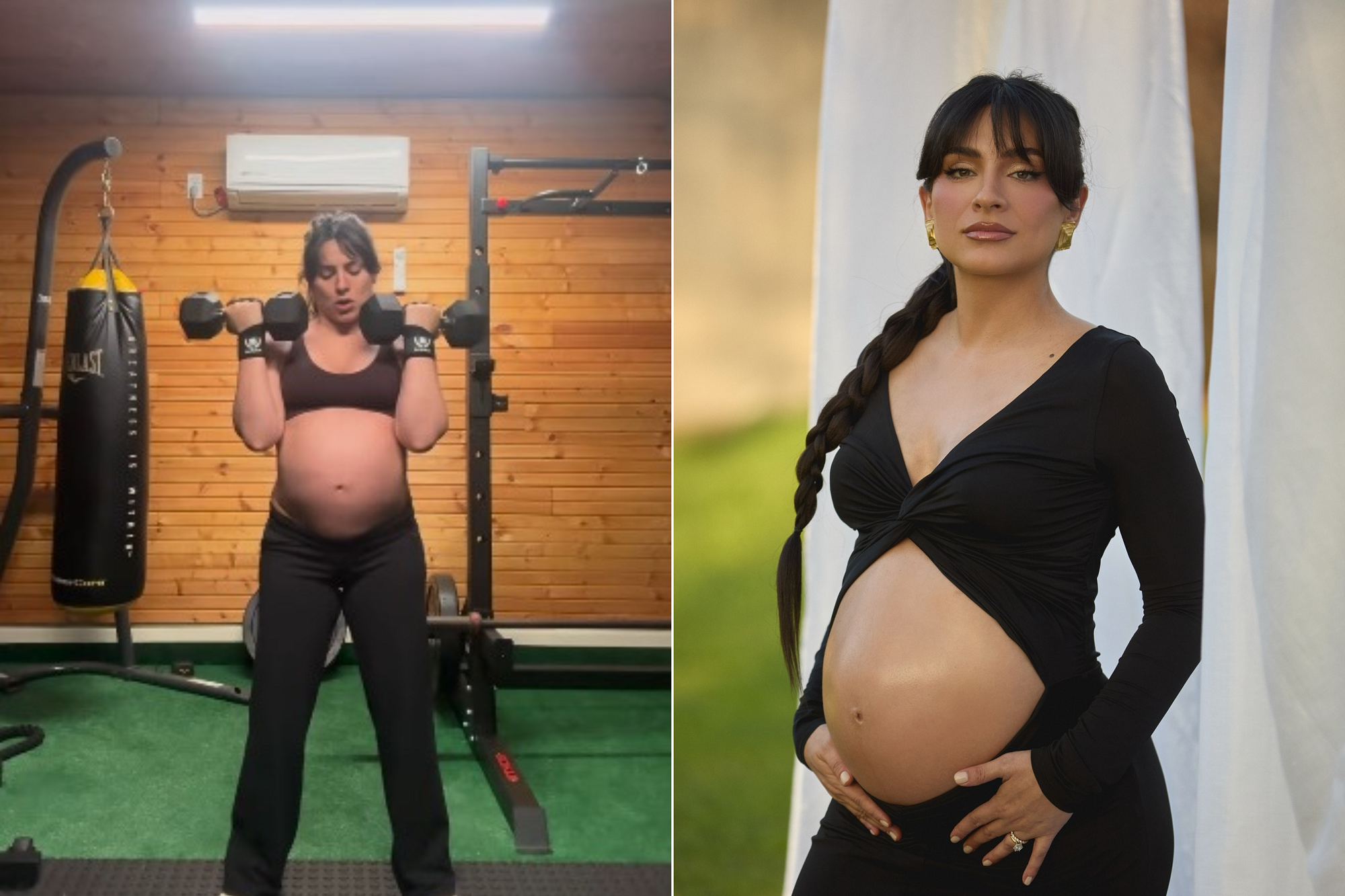 Ana Brenda Contreras entrena con pesas a sus siete meses de embarazo