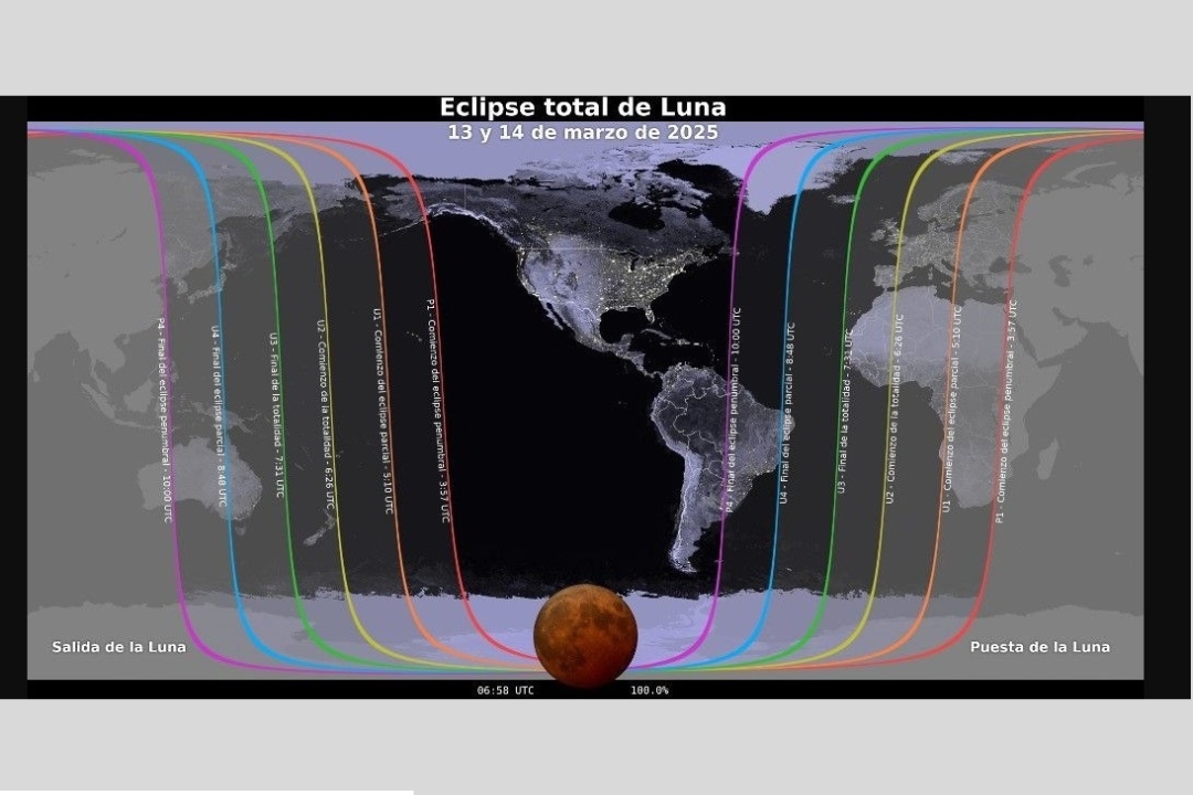 Ciencia. Habrá eclipse lunar del 13 y 14 de marzo de 2025. ¿Dónde pasará y cómo verlo?