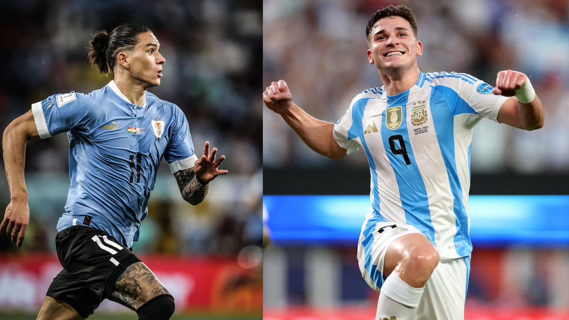 Darwin Núñez, delantero de Uruguay, y Julián Álvarez, de Argentina, serían titulares.