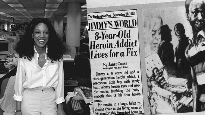 En septiembre de 1980, The Washington Post llevó en su portada un reportaje titulado El mundo de Jimmy. Su autora era la periodista Janet Cooke.