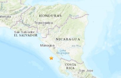 Nicaragua.- Registrado un terremoto de magnitud 6,2 frente a las costas de Nicaragua