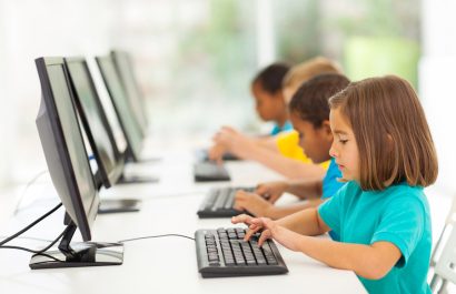 Group,Elementary,School,Students,In,Computer,Class