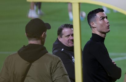 Cristiano Ronaldo visita a sus excompañeros del Madrid en su entrenamiento