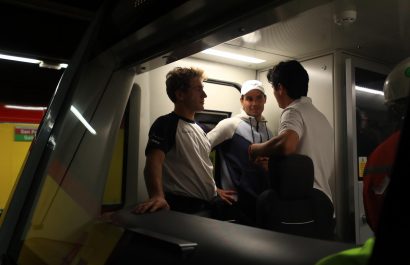Los tenistas Rafa Nadal y Casper Ruud, primeros turistas en el Metro de Quito
