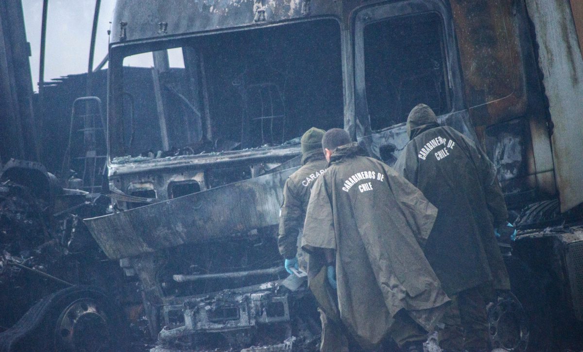 Un ataque incendiario destruye diez máquinas forestales en el sur de Chile