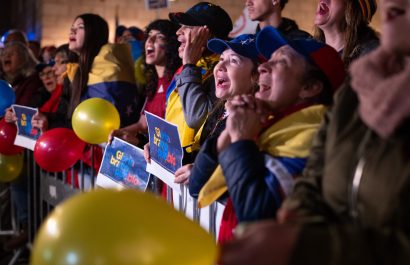 Concentración en Barcelona contra el régimen de Nicolás Maduro tras la toma de posesión como presidente de Venezuela