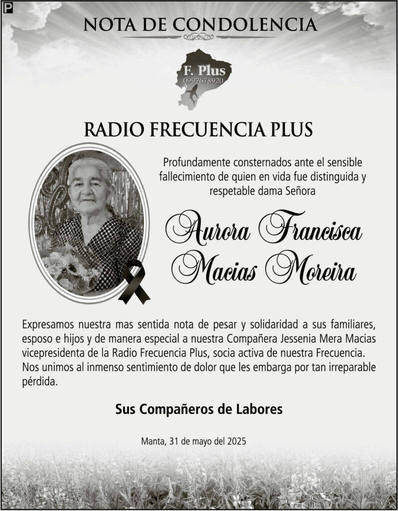 ACUERDO DE CONDOLENCIA: Aurora Francisca Macias Moreira