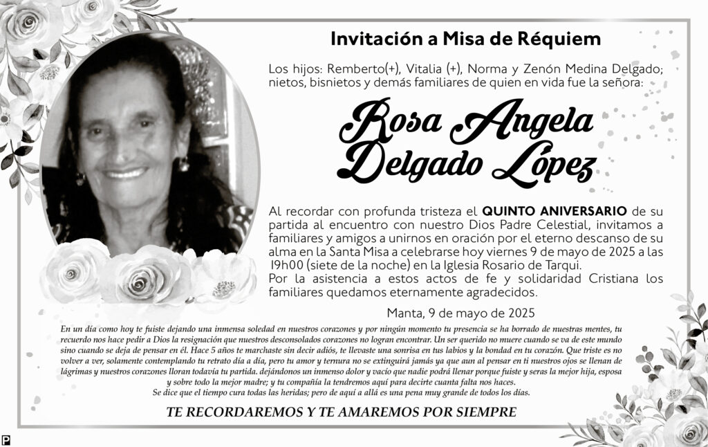 INVITACIÓN A MISA: Rosa Angela Delgado López