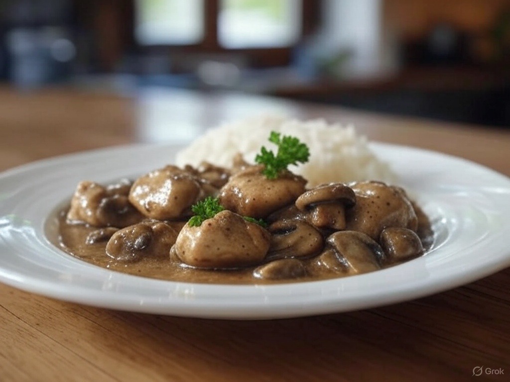 Prepara un delicioso pollo en salsa de champiñones en sólo 30 minutos