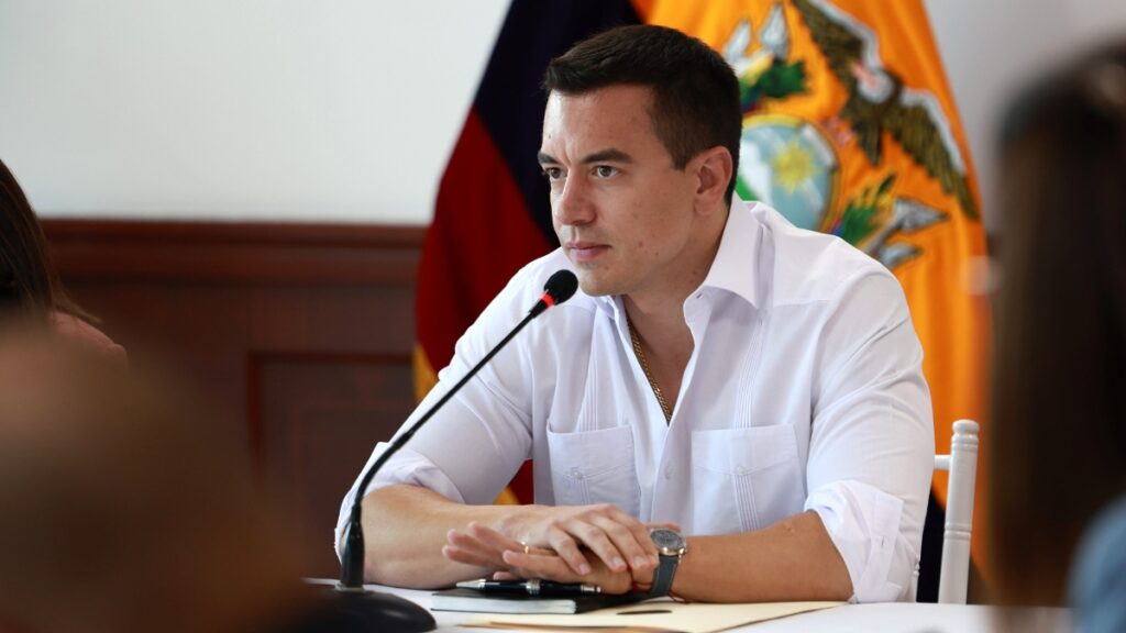 El Presidente Daniel Noboa se reúne con su gabinete ministerial y define acciones. (Presidencia).