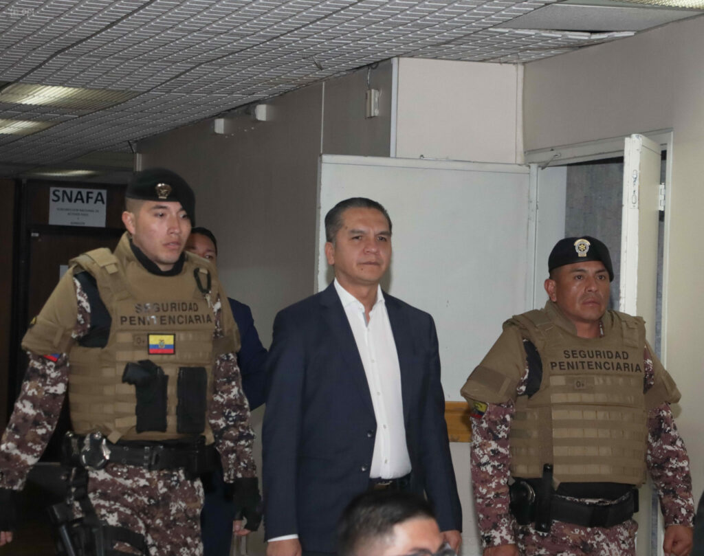 Audiencia de resolución de sentencia en el Caso Pantalla, involucrado el Ex Presidente de la Judicatura Wilman Terán, en la Corte Nacional. Fotos: API / Rolando Enríquez