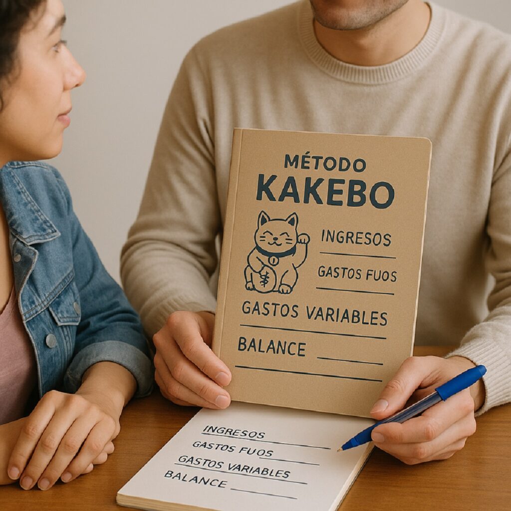 El método Kakebo permite a las personas organizar sus ingresos y gastos mediante un registro manual en una libreta, promoviendo disciplina financiera. FOTO: Chatgpt (Inteligencia Artificial).